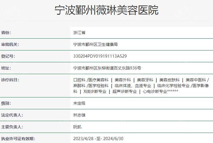 宁波鄞州薇琳美容医院