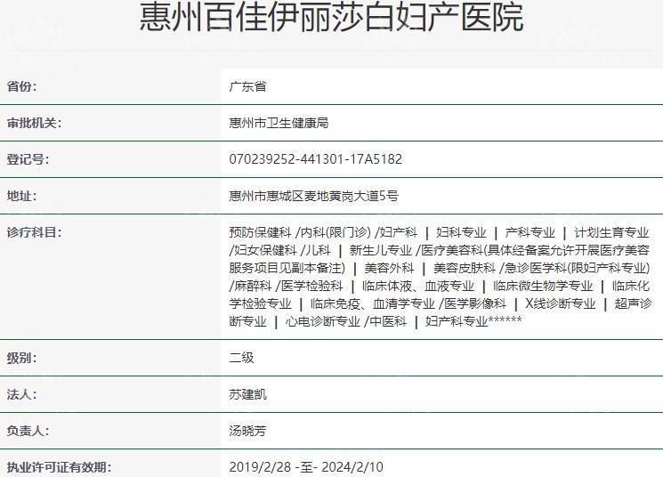 揭秘惠州百佳伊丽莎白妇产医院整形科怎么样？资质正规口碑可靠