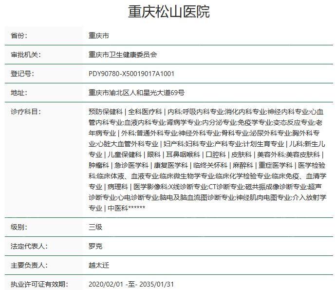 成都松山医院整形科