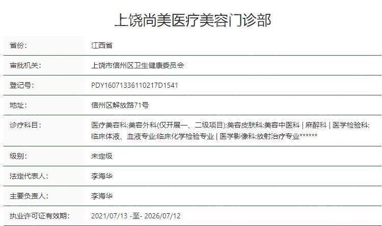 江西上饶尚美医疗美容门诊地址查询！环境宜人服务好，多年医美经验很靠谱